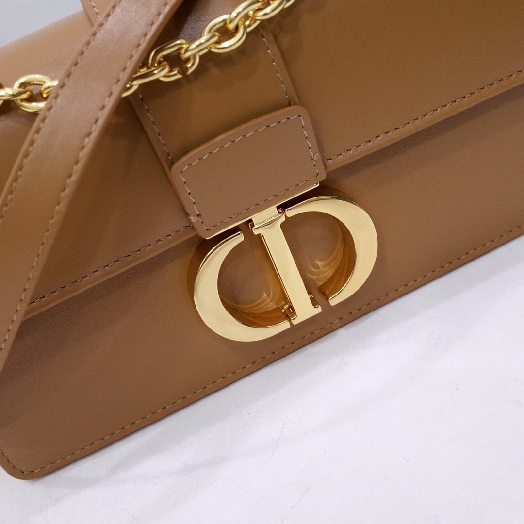 30 Montaigne East-West Bag with Chain Medium Tan Calfskin